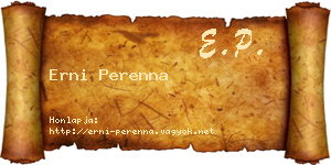 Erni Perenna névjegykártya